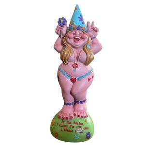 Colorful Flower Child Hippie Garden Gnome Figurine